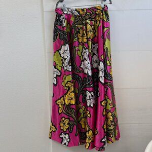 Her Destiny NWT Tropical Floral Maxi Skirt L Pink Maximalist Resort Boho